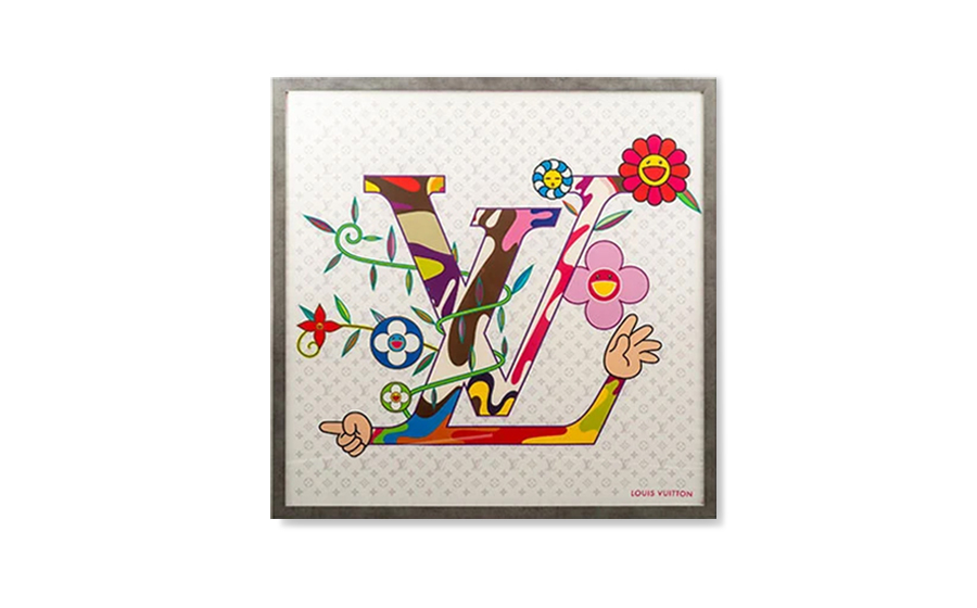 Louis Vuitton × Takashi Murakami カレ90「Super Flat」スカーフ額装